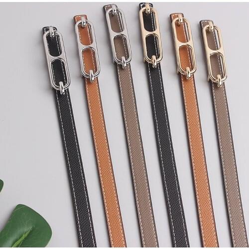 Vintage Double-Faced Real Cow Leather Women Belt Fashion Slim Belt Jean Pant Decoration Female Cowhide Waist Belt Waistband 2021