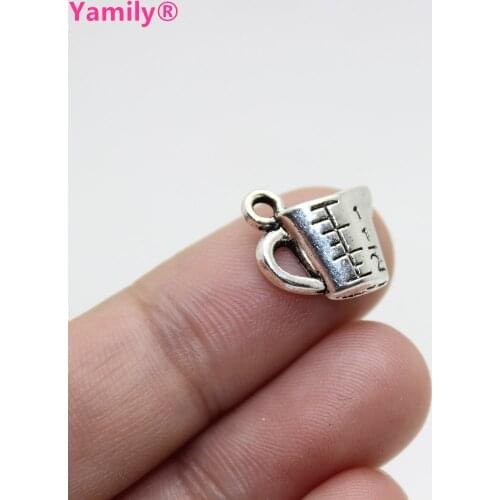 Yamily 30pcs 13x15mm Measuring Cup charms silver tone Measuring Cup charm pendants