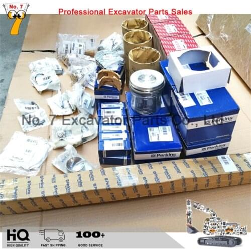 Excavator parts CAT E320D2, 323D2 Perkins C7.1 direct injection engine four sets, piston, piston ring, cylinder liner, valve