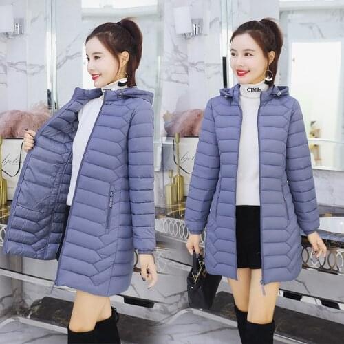 New Women Jacket Long Winter Clothes 2019 Fashion Warm Coat Zipper Pocket Thick Hooded Solid Color Hot Vestidos YLLX1828