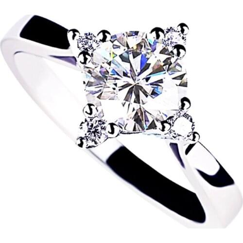 Rhombus Four-leaf Clover 925 Sterling Silver Ring for Women Cute Romantic Luxury Exquisite Engagement Wedding Party Fine Jewelry