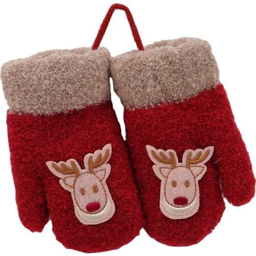 1 Pair Cute Cartoon Thicken Warm Fleece Infant Baby Boys Girls Winter Warm Gloves Newborn Mittens Kids