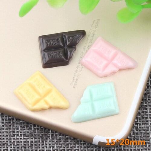 10pcs 15*20mm Mix Notch kawaii flatback cabochons DIY resin chocolate charms cream adhesive mobile phone shell beauty accessory