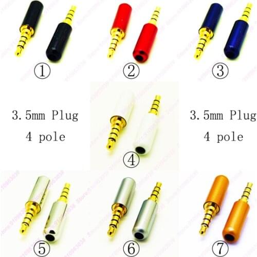 10Pcs Gold Plated 1/8" 3.5mm Male Jack DIY Audio Jack Plug soldering Socket 4p/3p Plug Repair Headphone Cable Solder Copper