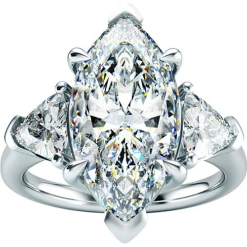 100% 925 Sterling Silver 8*14MM 6ct Mariquesa Simulated Moissanite Citrine diamond Wedding Party Rings for Women drop shipping