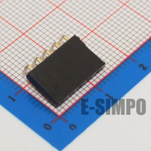 100Pcs 2.54mm Female Header Right Angle 90D 1X3/4/5/6/8/40P single row Gold-plated Plastic Height 8.5mm