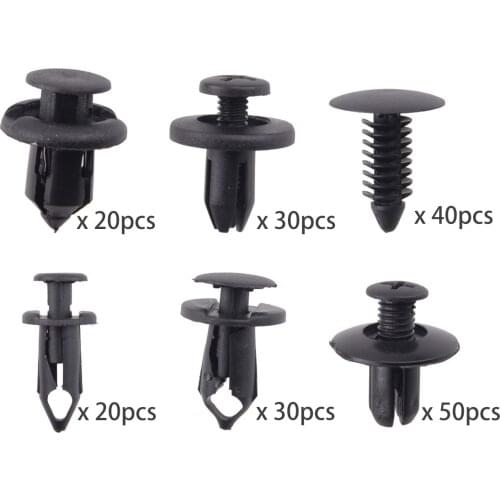 190pcs/Set Plastic Car Bumper Fender Fastener Push Pin Rivets Clip Fit for Honda Civic Accord CRV 108F2134