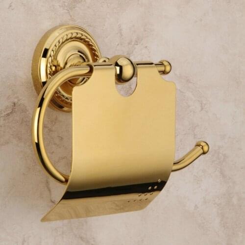 2015 Suporte Papel Higienico For Toilet Paper Fashion Copper Bathroom Hardware Gold Paper Holder Towel Opening Tissue Box Toilet