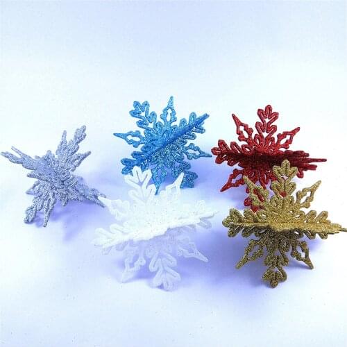 3pcs 10cm White Artificial Snowflakes for Xmas Charming Christmas Tree Ornaments Frozen Party Pendant Holiday and Home Decor