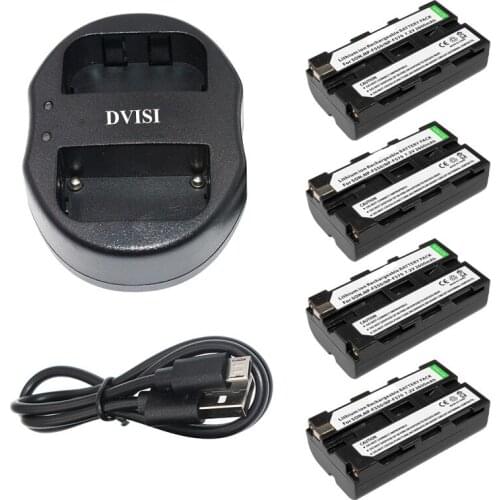 4pcs 2.6Ah NP-F550 NP F550 NP-F570 Rechargeable Camera Batteries with USB Dual Charger for Sony NP-F570 F530 CCD-SC55 CCD-TRV81