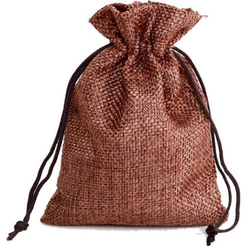 50pcs/lot Make up Cosmetic Supplies Storage Pouches 15x20cm Drawstring Linen Wedding Christmas Party Gift Candy Packaging Bags