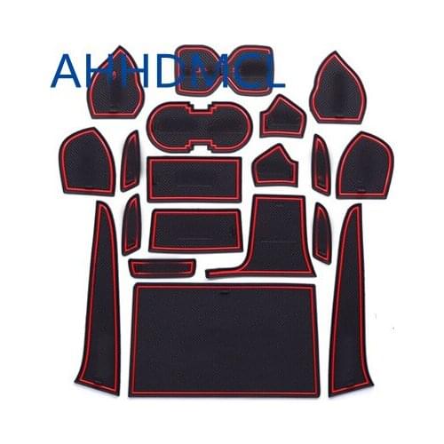 Car Anti-Dirty Pad Door Groove Gate Slot Cup Armrest Storage Pad Anti-Slip Mat For Nissan Sylphy 2016