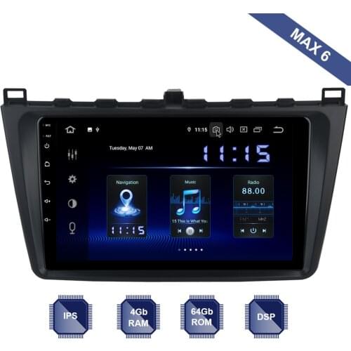 Dasaita Android 10 Car Radio 2 Din GPS Navi for Mazda 6 2008 - 2014 Mazda6 PX6 DSP IPS 4Gb+64Gb 6-Core RDS WIFI carplay Bose