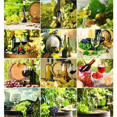 AZQSD Adult Painting By Number Canvas Kits Wine Glass 40x50cm Unique Gift DIY Coloring By Numbers Grape Decor For Home