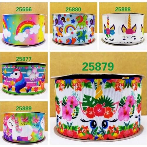 Free shipping 50 yard cartoon printed grosgrain ribbon 25879