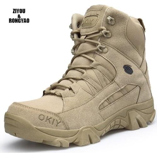 Mens Military boot Combat Mens Chukka Ankle Boot Tactical Big Size Army Boot Male Shoes Safety Motocycle Boots