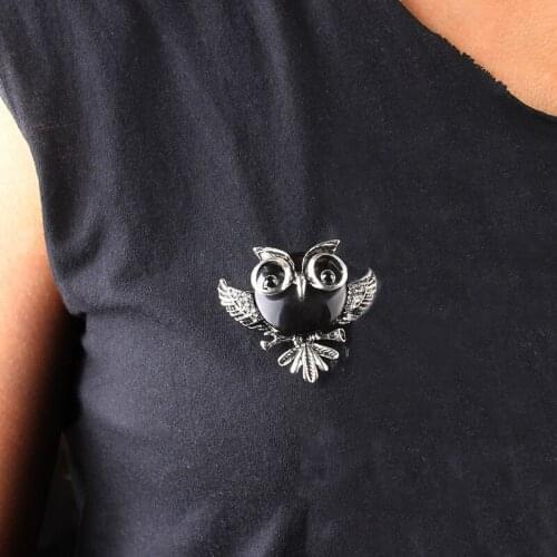 Opal Animal Brooch Jewelry Luxury Women Vintage Cute Owl Brooch Pin Crystal Clothes Scarf Buckle Collar Jewelry Pins