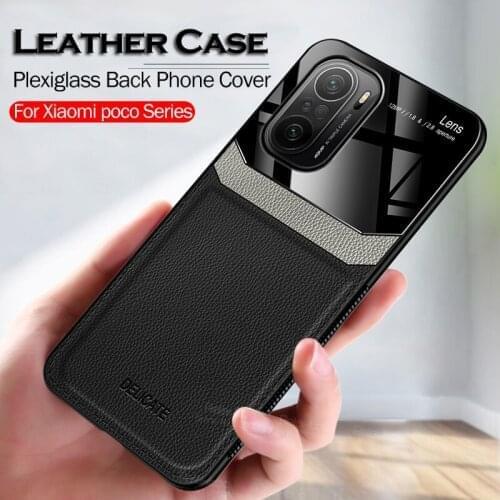 PocoF3 Case Leather Texture Covers For Xiaomi Poco F3 Pocophone F 3 Little Poxo Poko Pocco 3F Plexiglass Silicone Frame Fundas