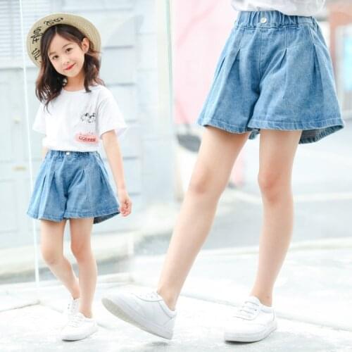 Kids Summer Shorts 2021 Summer New Girls Denim Shorts Teen Girls Loose Shorts Children Denim Shorts Casual Bottoms