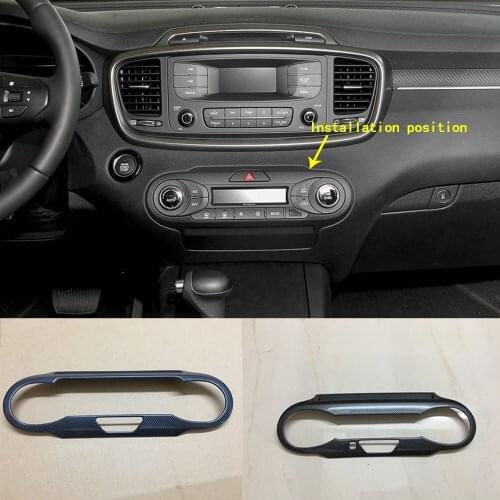 For Kia Sorento L 2015 2016 2017 Car Lamp Trim ABS Chrome Front Air Conditioning Switch Parking Panel Frame Volume 1pcs