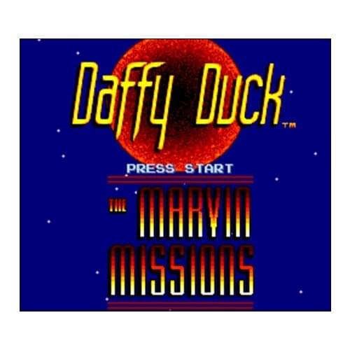 Daffy Duck - The Marvin Missions NTSC Version 16 Bit 46 Pin Big Gray Game Card For USA Game Players