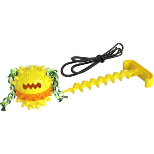 Interactive Dog Chew Toys Tough Molar Bite Dog Squeaky Food Dispensing Toys Ball Teeth Cleaning Chewers