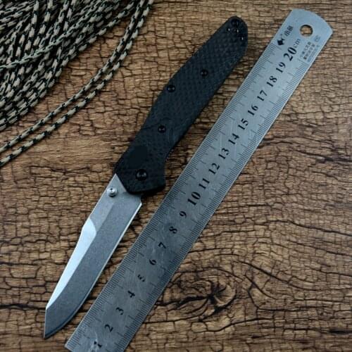 940 OSBORNE Axis Survival Pocket Knife Carbon Fiber Handle D2 Blade Copper Washer Hunting Folding Gift EDC Outdoot Tool