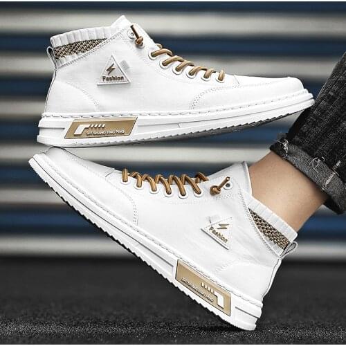 Hot Men Spring Autumn Lace-up High Top Style Men Vulcanize Shoes Flats Youth Men Canvas Shoes Sneakers Man Casual Lovers Shoes