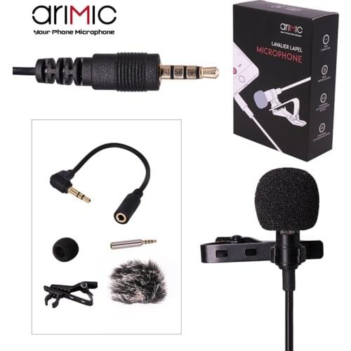 Ulanzi 1.5m Lavalier Lapel Clip-on Microphone Omnidirectional Condenser Mic for iPhone Smartphone ,Interviews Video Recording