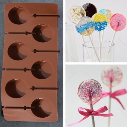 Reusable Silicone Heart-shaped Flower-shaped Round Lollipop Mold Lollipop Chocolate Decoration Candy Pastry Baking Tool Supplies