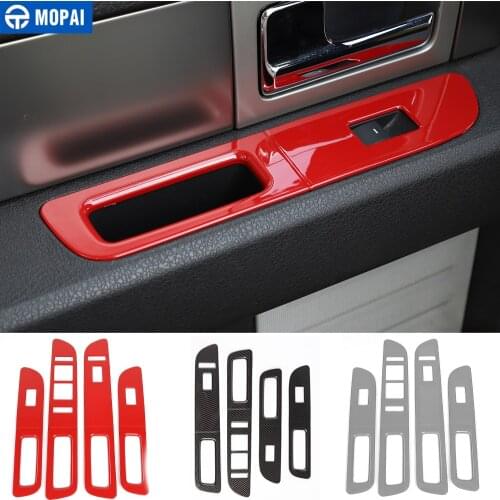 MOPAI for Ford F150 Raptor 2009+ Car Interior Window Lift Panel Switch Button Decoration Cover Stickers for Ford F150 2009-2014