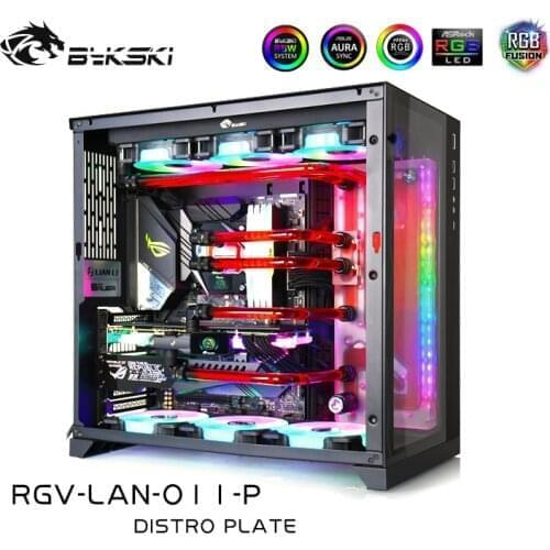 Bykski RGV-LAN-O11-P Distro Plate Kit For Lian Li PC-O11 Dynamic Case , RBW Waterway Board CPU/GPU Water Block Program Loop Kit