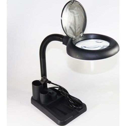 Desktop Magnifier 110V/220V Universal Glass Lens 5X 10X Magnifying Desktop Magnifying Glass Repair Tool With 40 LED Brackets