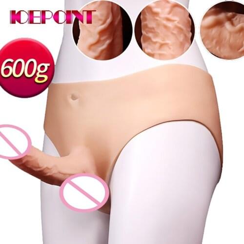 Wear Penis Pants Masturbation Device Strapon Strap on with Scrotal Lesbian Sex Toys for Women and Men Dildo Realistic Sex Toy