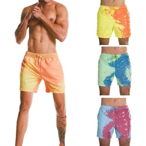 New Design Beach Shorts That Magically Change Color In Water Men Swimming Trunks Swimwear Quick Dry Bathing Shorts Beach Shorts