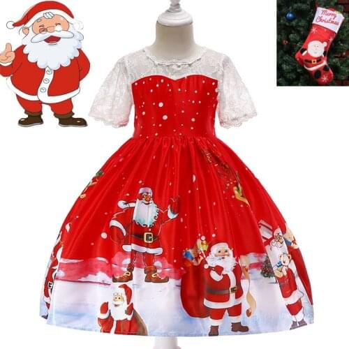 New Year Baby Girls Christmas Dress Baby Snowman Holiday Children Clothing Party Kids Santa Claus Xmas Costumes Princess dresses