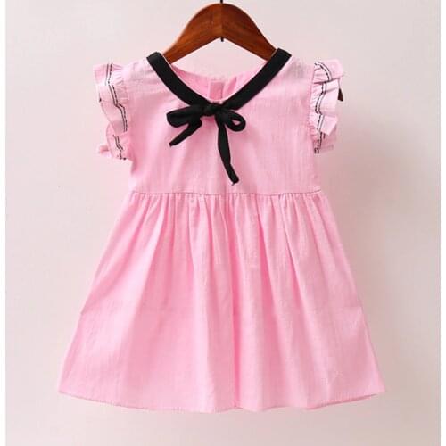 Infant Clothing Summer Dress Baby Dresses Flower Print Ruffle Birthday linen Cotton Dress Female Baby Clothes Kids Girl Clothes