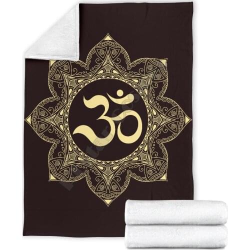 Om Aum Mandala Fleece blanket Printed Blanket Adults/kids Fleece Blanket Sherpa Blanket 01