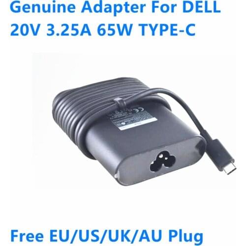Genuine 20V 3.25A 65W TYPE-C HA65NM170 LA65NM170 Power Supply AC Adapter For DELL XPS 13 9370 9380 Latitude 5580 Laptop Charger