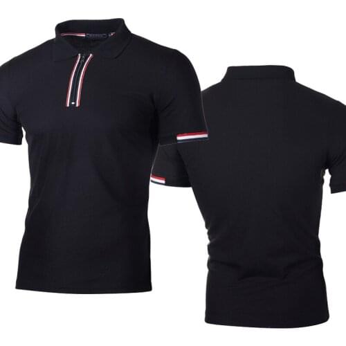 NEW Mens tops blank Logo printing Fashion Casual Striped Hip hop Short sleeve lapel High Quality Splicing Mens polo shirt