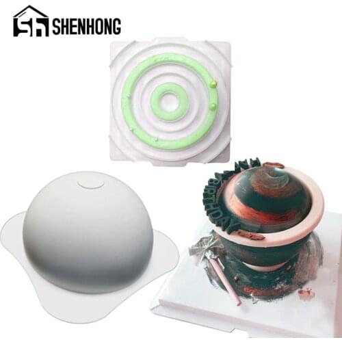 SHENHONG Silicone 3D Planet Cake Molds Chocolate Decoration Birthday Cake Moulds Spiral Pastry Baking Tools Kitchen Bakeware