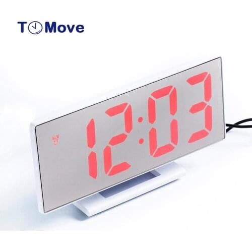 Table Desktop Alarm Clocks LED Mirror Digital Alarm Clock Electronic Watch Multifunction Snooze Night Large LED Display Gift