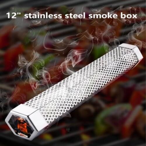 Stainless Steel Smoker Tube BBQ Grill Barbecue Smoking Mesh Tube Pellet Smoker Filter Tool Kitchen Outdoor Cooking Accessories