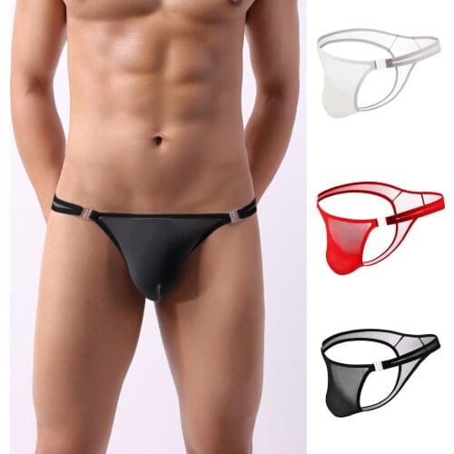 Adjustable Comfortable ventilation Men Sexy Underwear Shorts Solid Underpants Pouch Soft Cotton Briefs Panties חוטיני סקסי T3