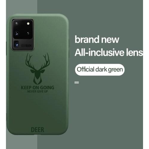 Ultra-thin Christmas Deer Silicone Phone Case For Samsung Galaxy S20 S10 E 5G S9 S8 Note 20 10 9 8 Plus Luxury Painted Cover