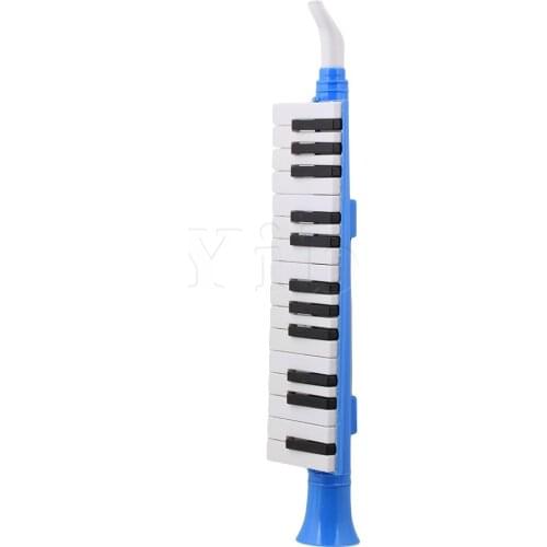 Yibuy Blue Lightweight 27 Keys Note Melodica Wind Piano Mouth Organ Plastic