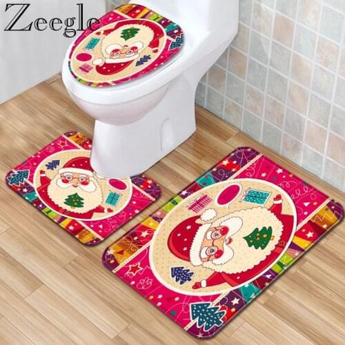 Zeegle 3pcs Bath Mat Set Anti-slip Bathroom Carpet Shower Mat Absorbent Toilet Rug Washable Kitchen Carpet Bathroom Carpet Set