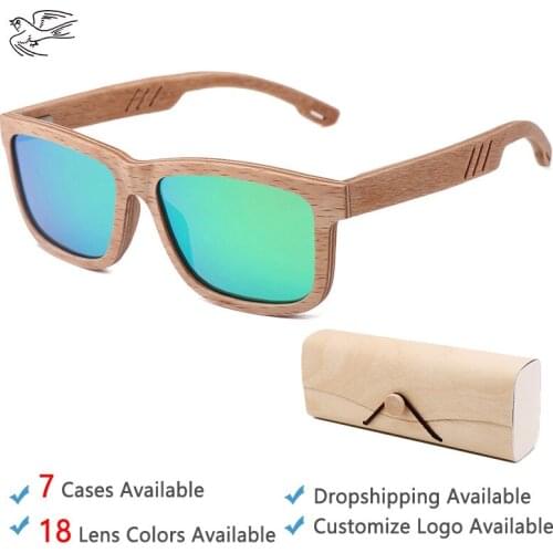 Green Mirrored Wooden Sunglasses for Women Polarized Fashionable Women Sunglasses 2020 Luxury Designer Brand Sun Glasses GB128