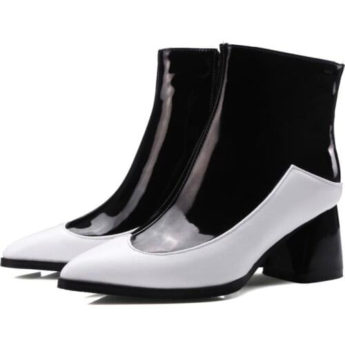 Big Size 9 10 11-17 boots women shoes ankle boots for women ladies boots Matching color side zipper tip