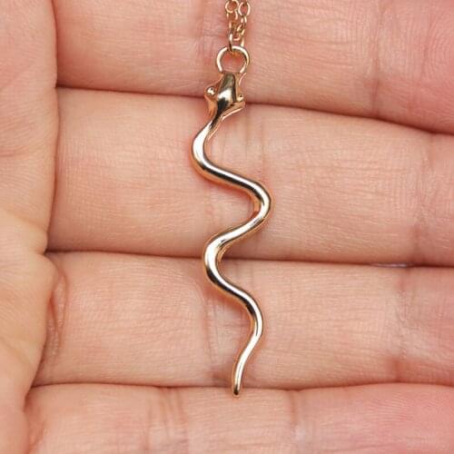 1pc Little Simple Snake Necklace Pendant Gold Silver Color Women Kids Girls Halloween Makeup Fashion Jewlery Statement Necklaces